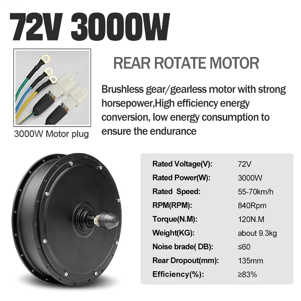 Ebike Conversion Kit 72V 3000W - Kit di Conversione E-Bike 72V 3000W