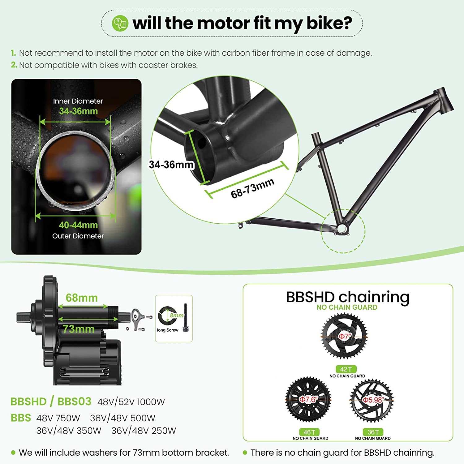 Bafang UART 48V/52V 1000W Moto - Mid Drive Motor Kit 52V 1000W recensione e prezzo